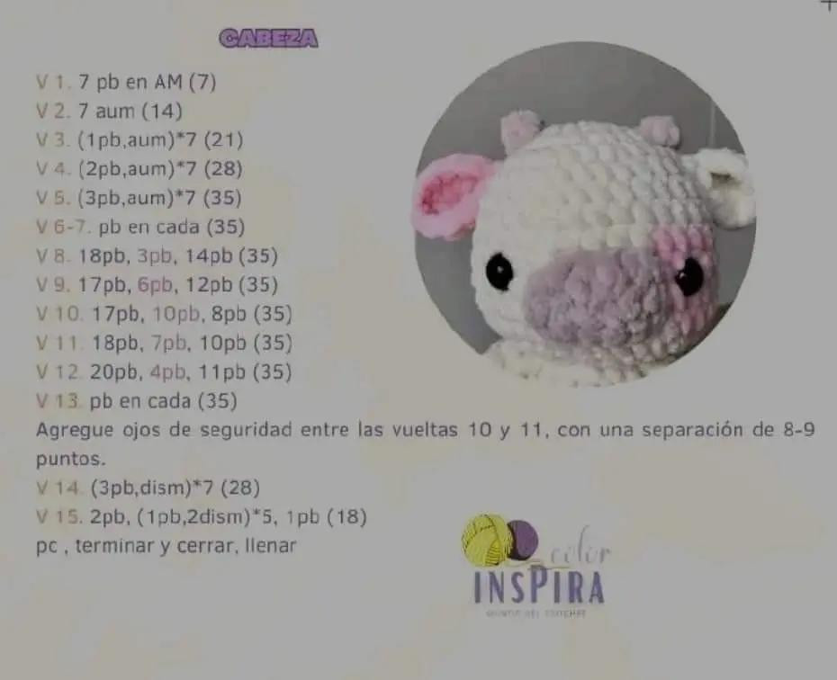 Patrón de crochet: Vaca adorable con bolso pequeño