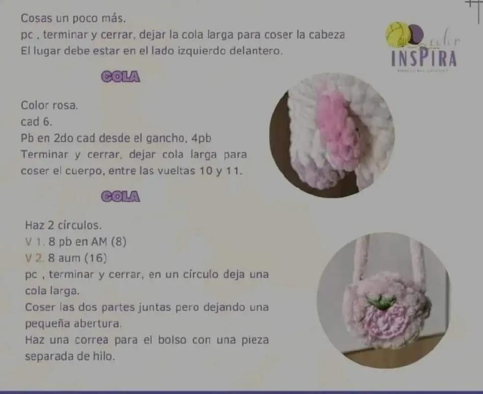 Patrón de crochet: Vaca adorable con bolso pequeño