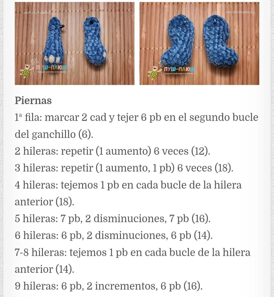 Patrón de dragón de ganchillo azul adorable para principiantes