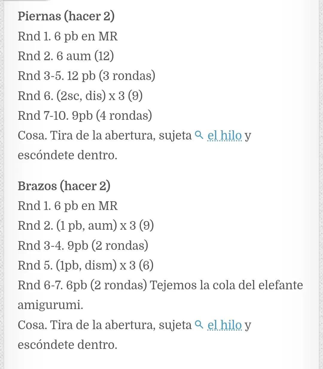 Patrón de elefante amigurumi para principiantes