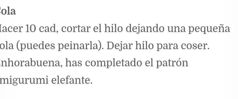 Patrón de elefante amigurumi para principiantes