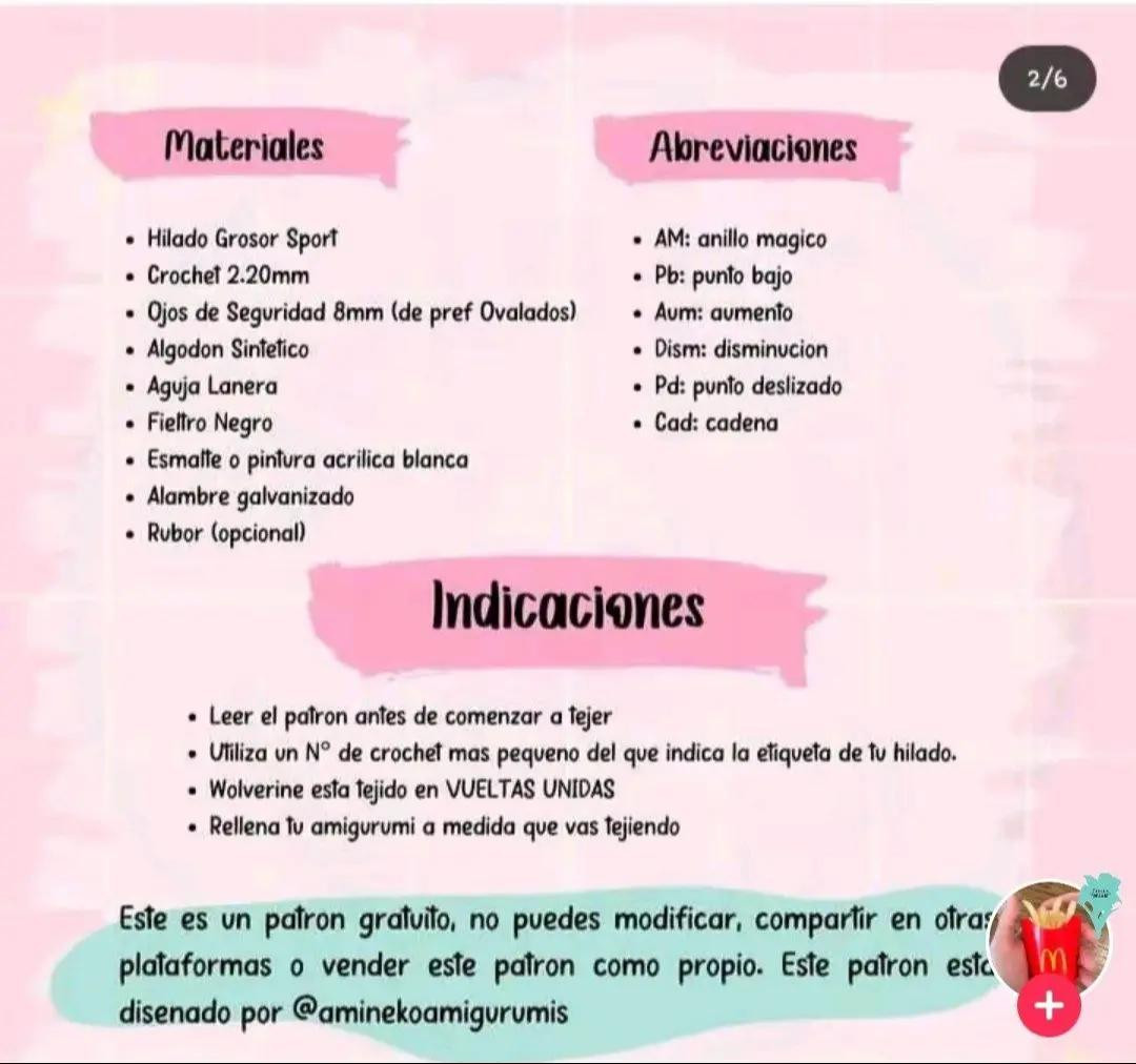 Patrón de ganchillo amigurumi de Wolverine gratis