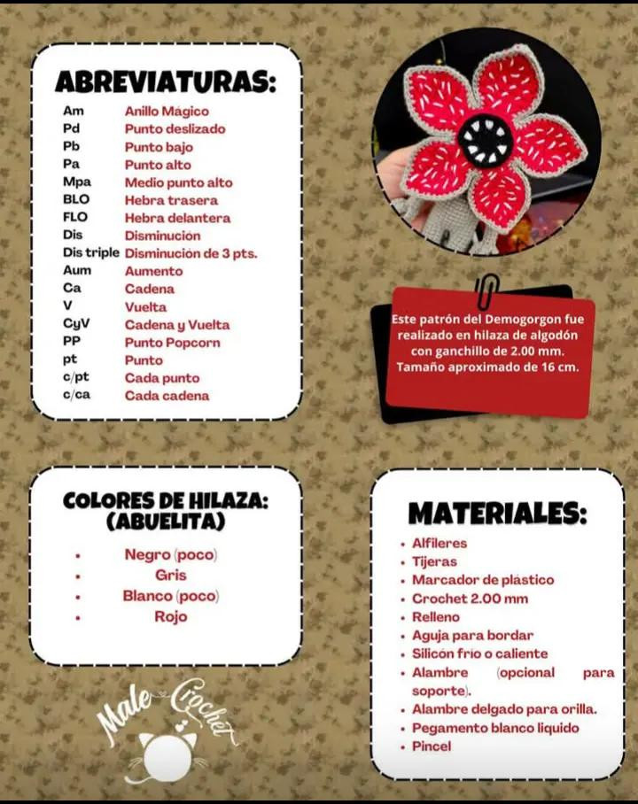 Patrón de ganchillo de Demogorgon paso a paso para principiantes