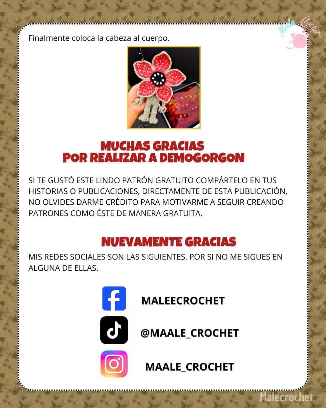 Patrón de ganchillo de Demogorgon paso a paso para principiantes