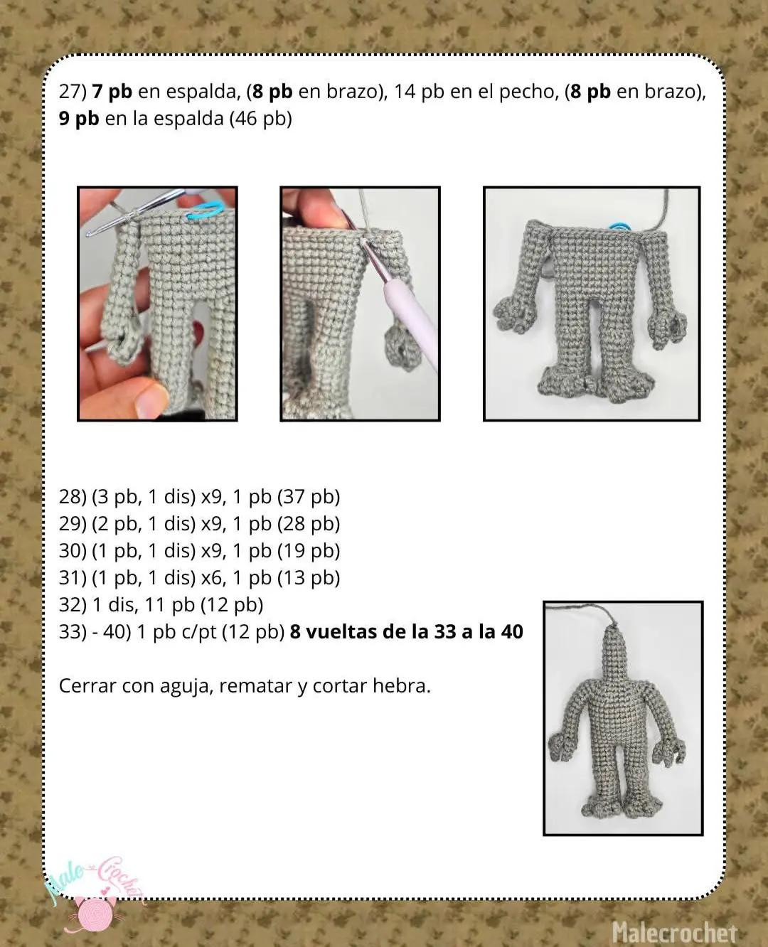 Patrón de ganchillo de Demogorgon paso a paso para principiantes