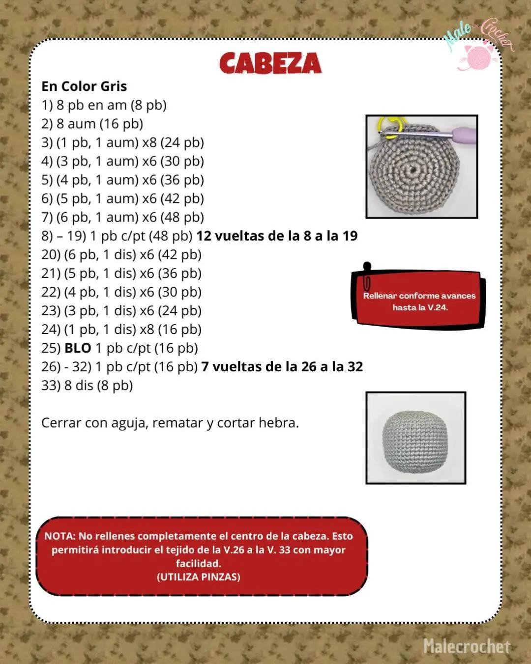 Patrón de ganchillo de Demogorgon paso a paso para principiantes
