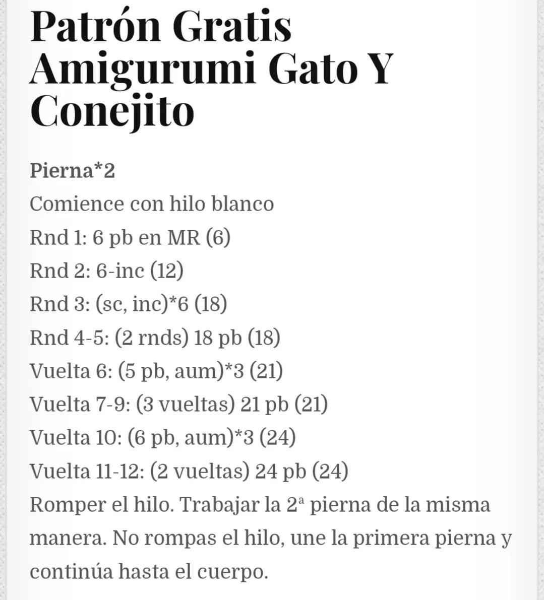 Patrón de ganchillo: gato y conejo adorables