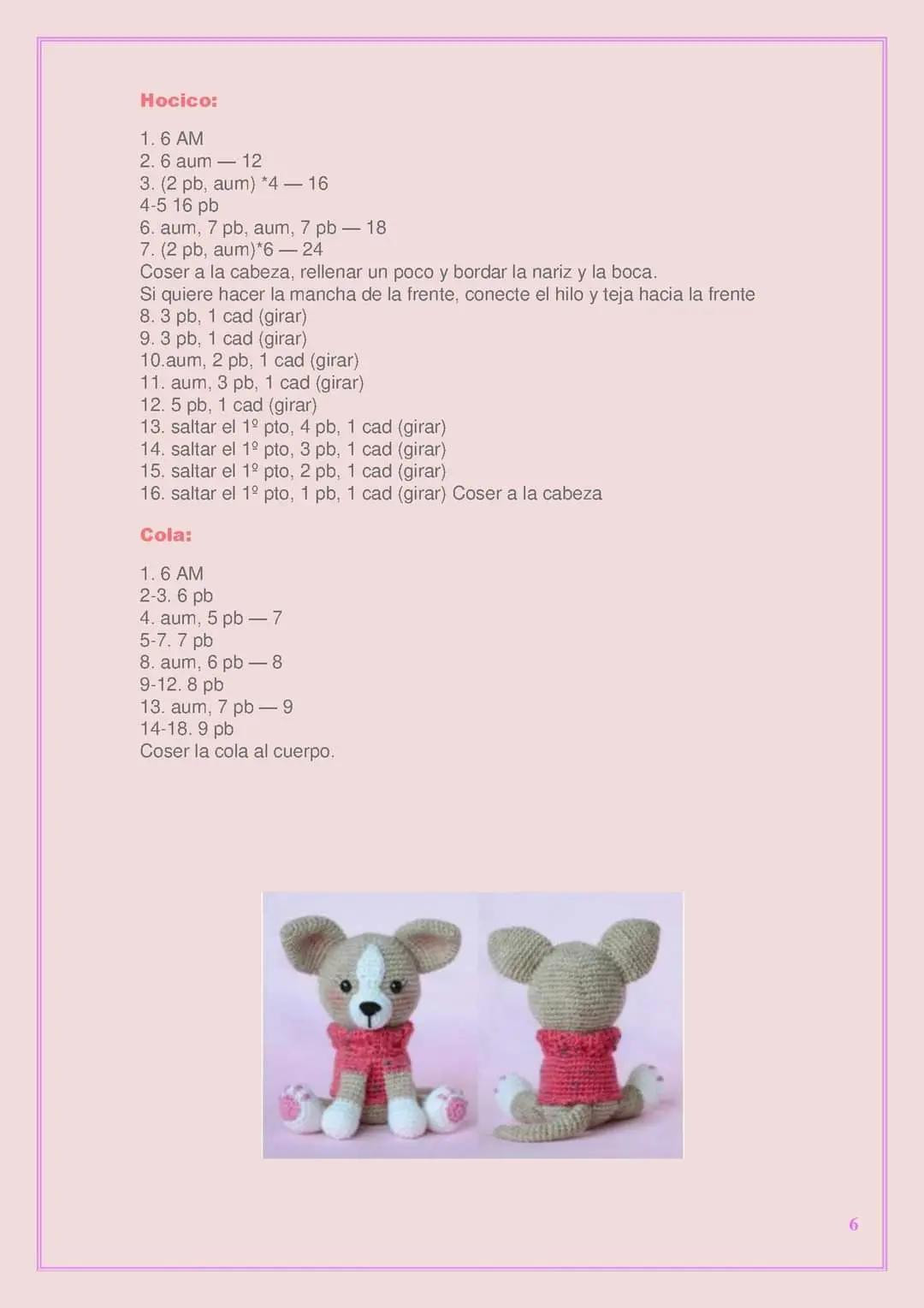 Patrón de ganchillo para hacer un perro Chihuahua adorable