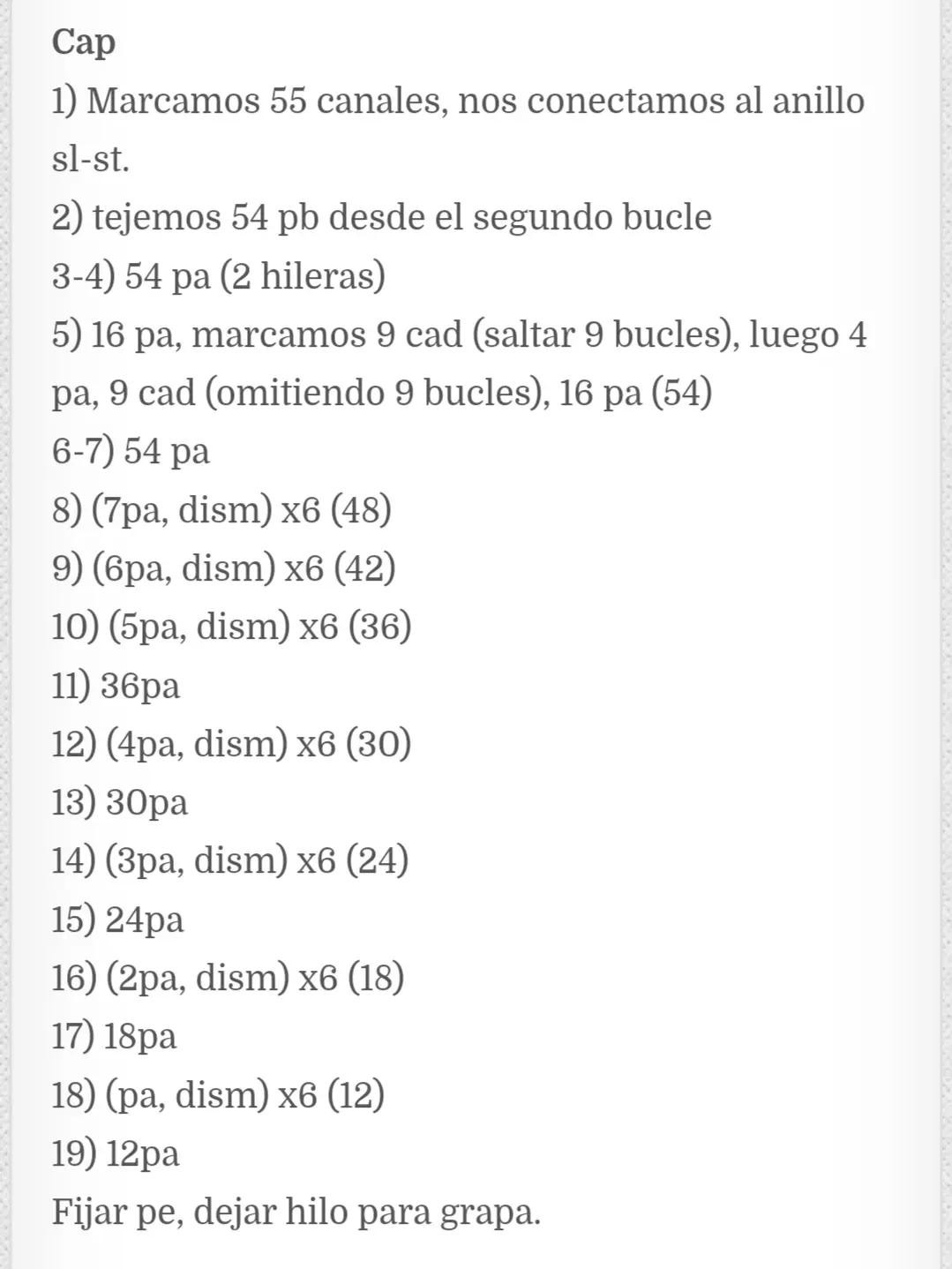Patrón de ganchillo para osito durmiente en pijama
