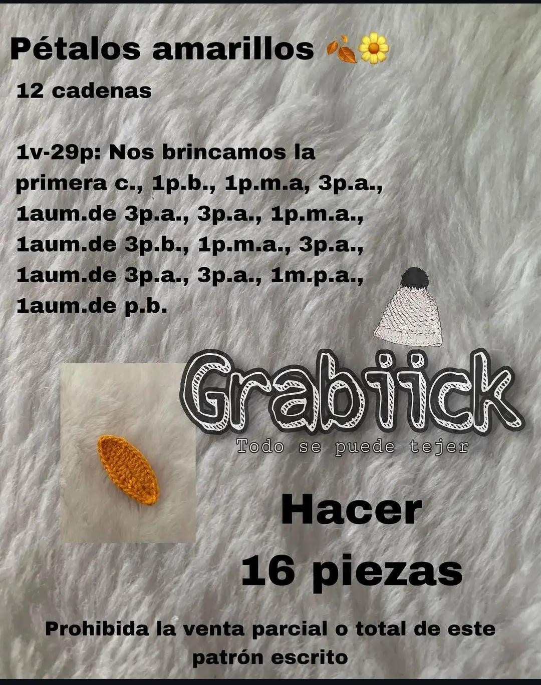 Patrón de Girasol de Ganchillo Gratis y Fácil