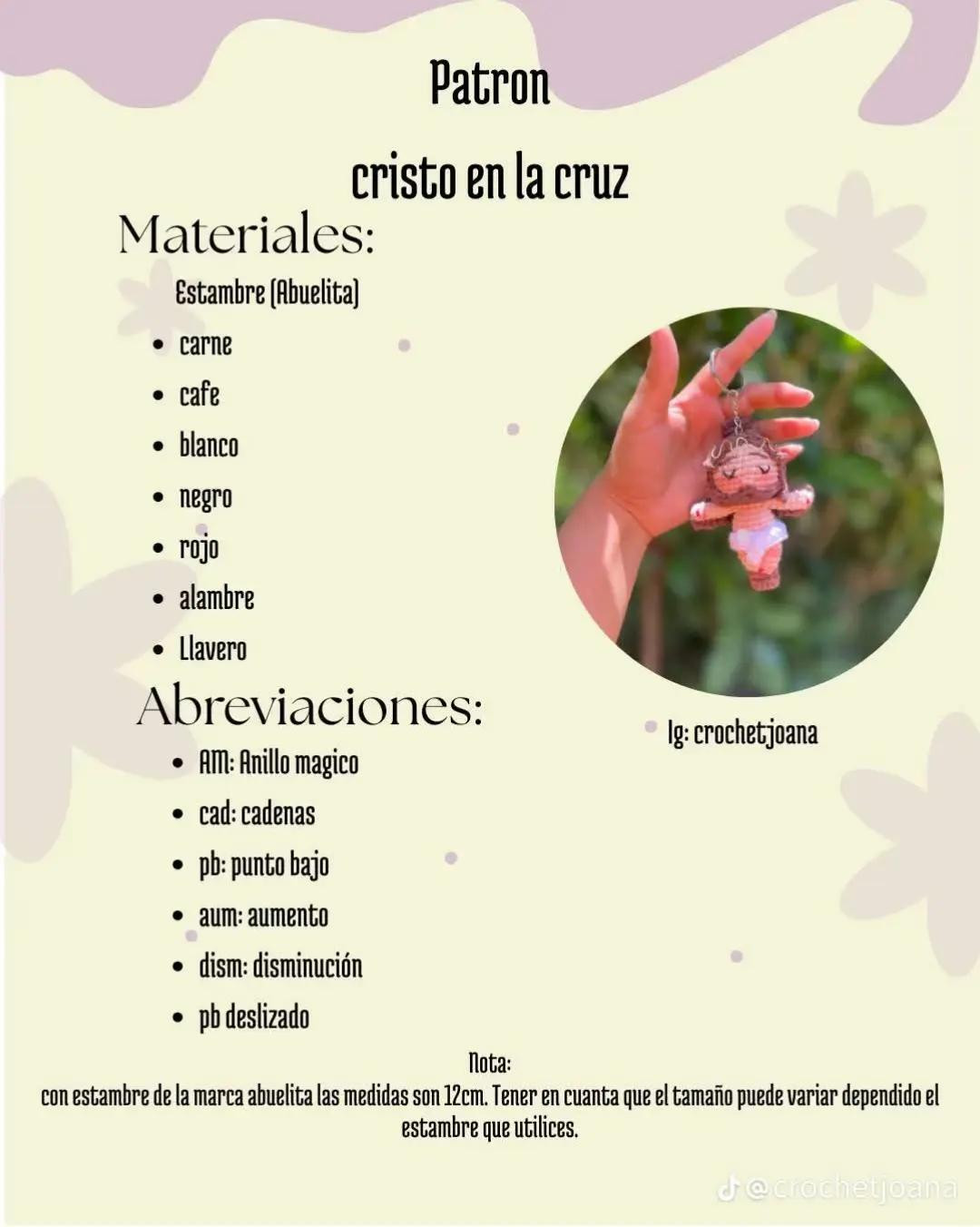 Patrón de llavero de amigurumi de Jesús tejido a mano