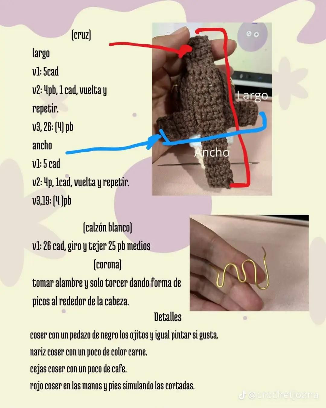 Patrón de llavero de amigurumi de Jesús tejido a mano