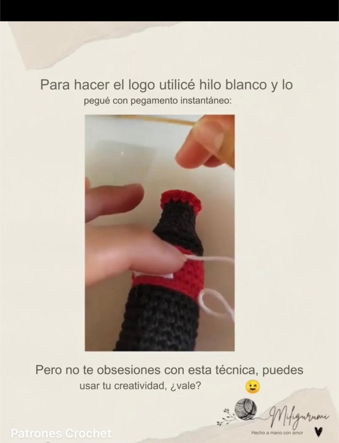 Patrón de llavero de botella de refresco a crochet