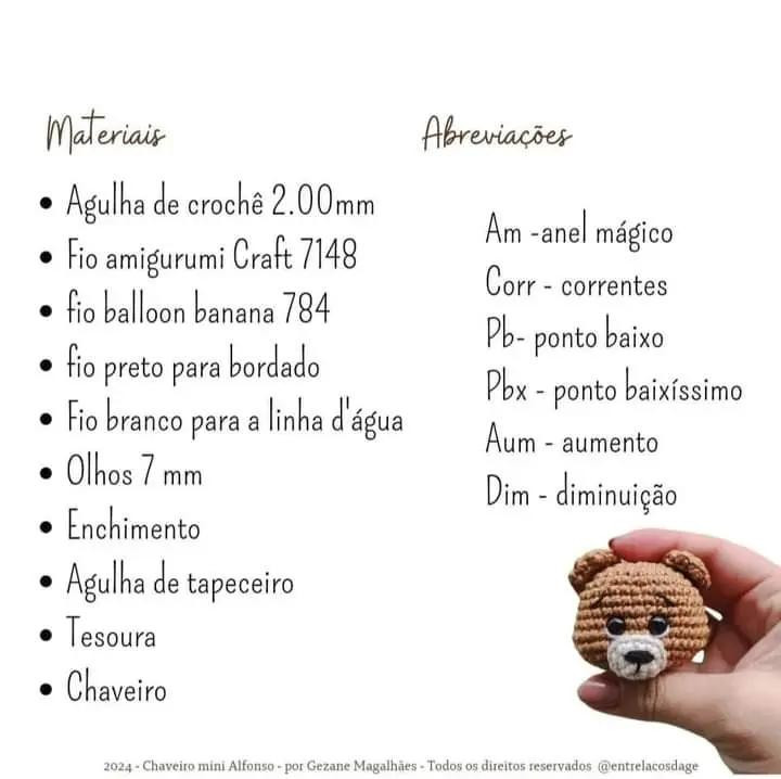 Patrón de llavero de oso de ganchillo fácil y adorable