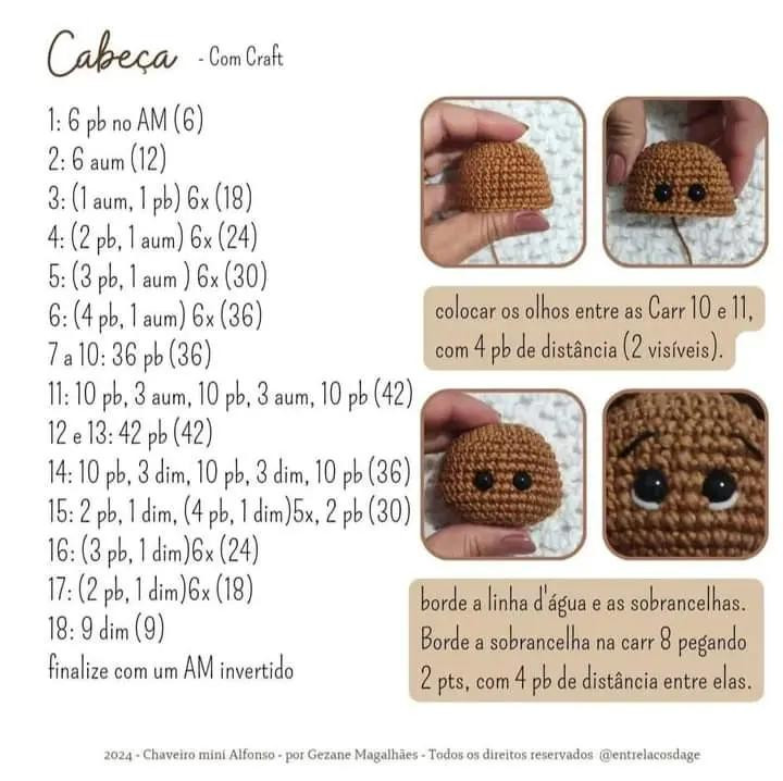 Patrón de llavero de oso de ganchillo fácil y adorable