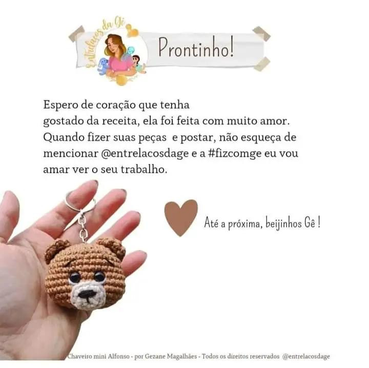 Patrón de llavero de oso de ganchillo fácil y adorable