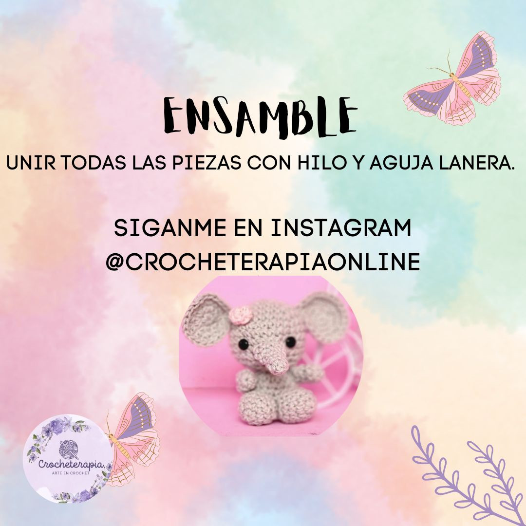 Patrón de Llavero Elefante en Crochet Gratis