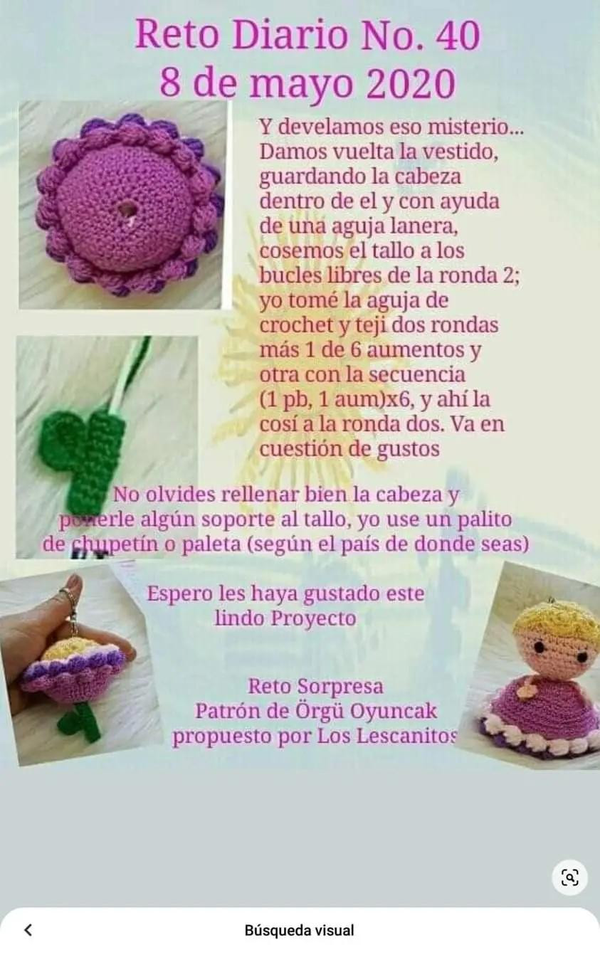 Patrón de muñeca floral revelado en desafío sorpresa