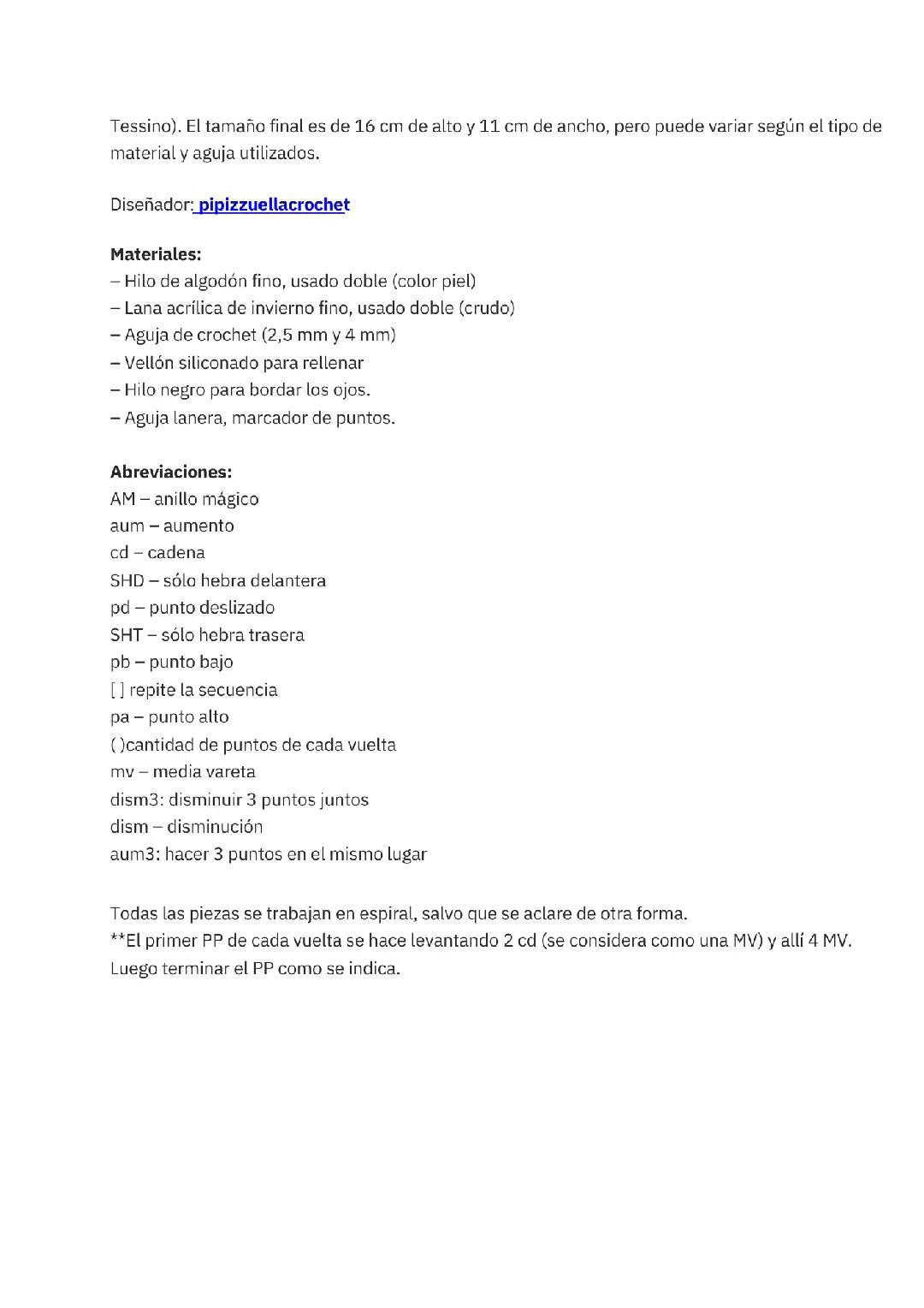 Patrón de muñeca oveja colorida, fácil y gratis para principiantes