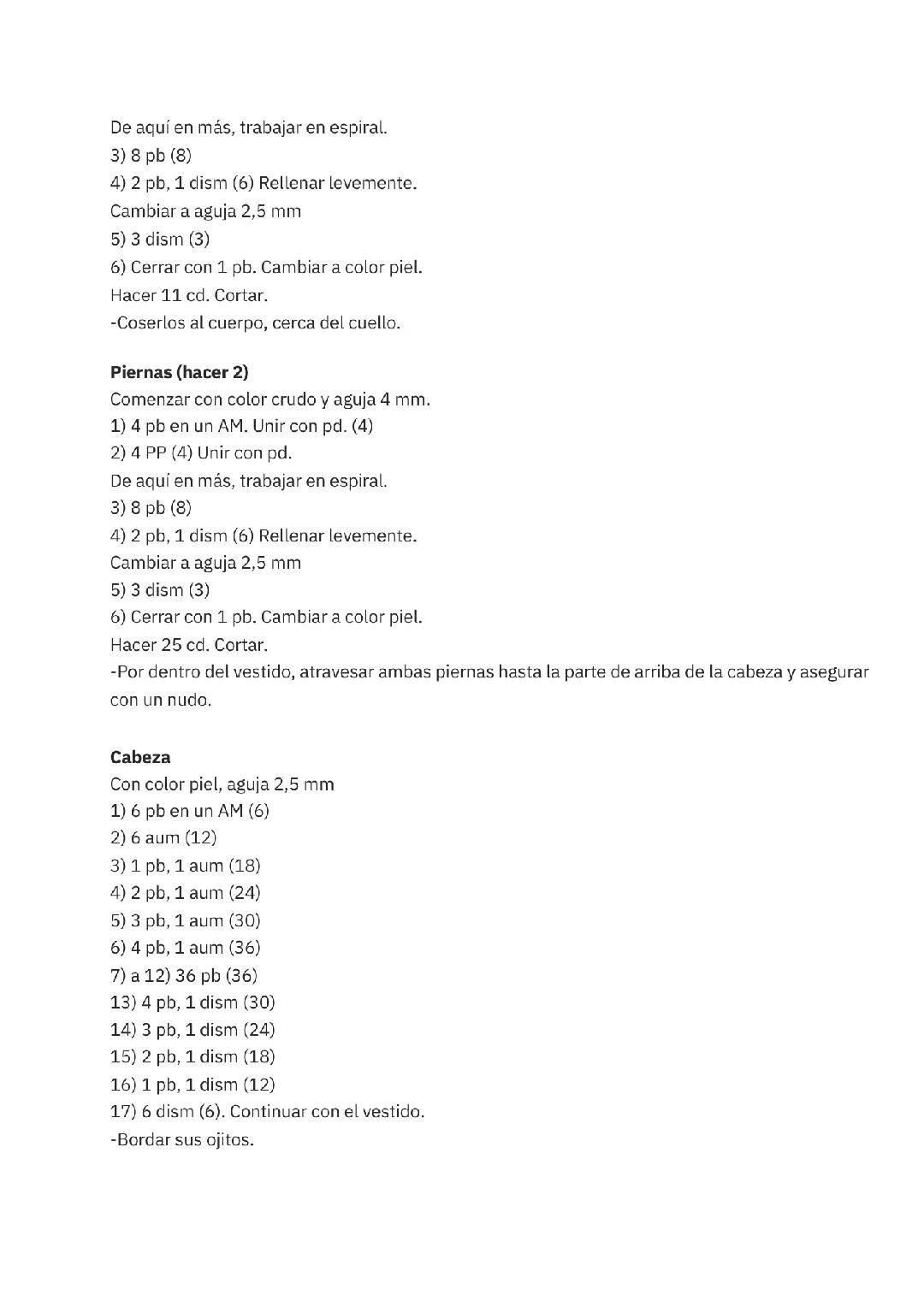 Patrón de muñeca oveja colorida, fácil y gratis para principiantes