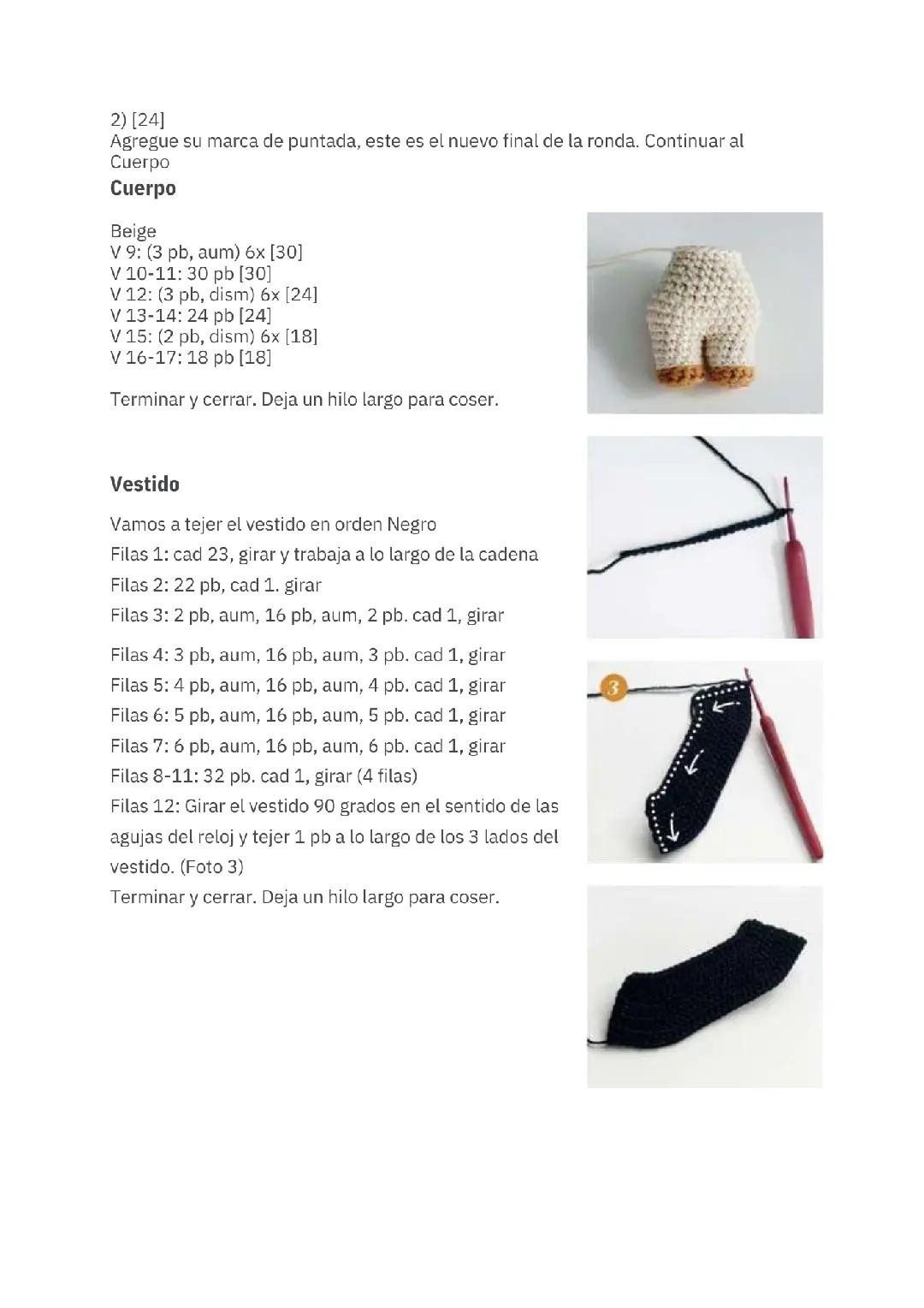 Patrón de oso estudiante de ganchillo en español