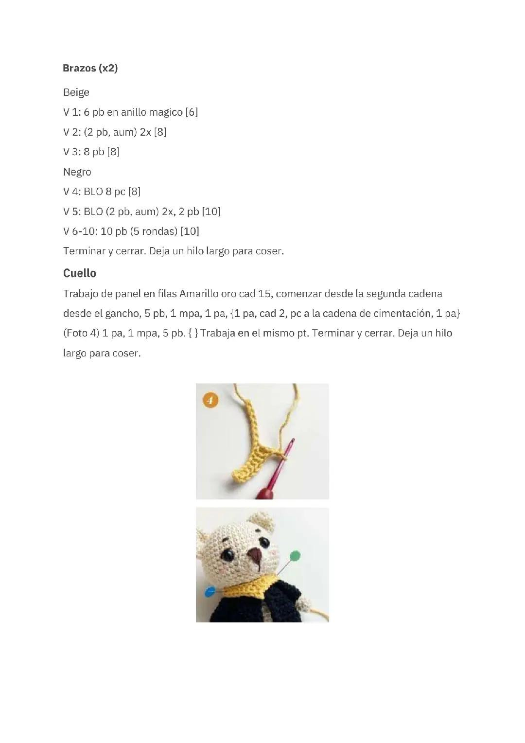 Patrón de oso estudiante de ganchillo en español