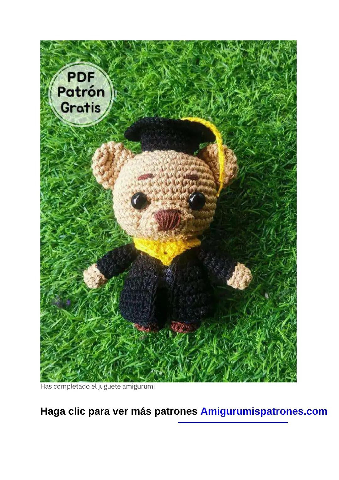 Patrón de oso estudiante de ganchillo en español