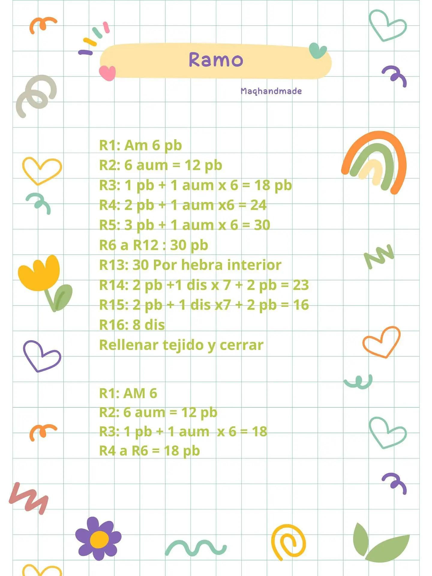 Patrón de perro con ramo de flores - Amigurumi fácil