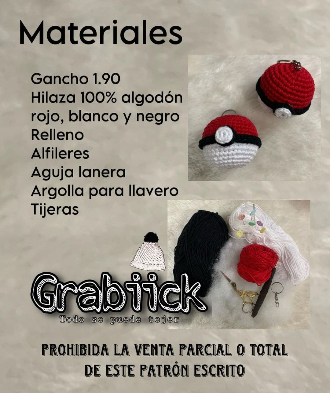 Patrón de Pokebola a Crochet Gratis