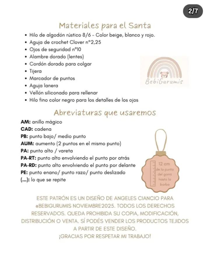 Patrón de Santa Claus a Crochet para Navidad