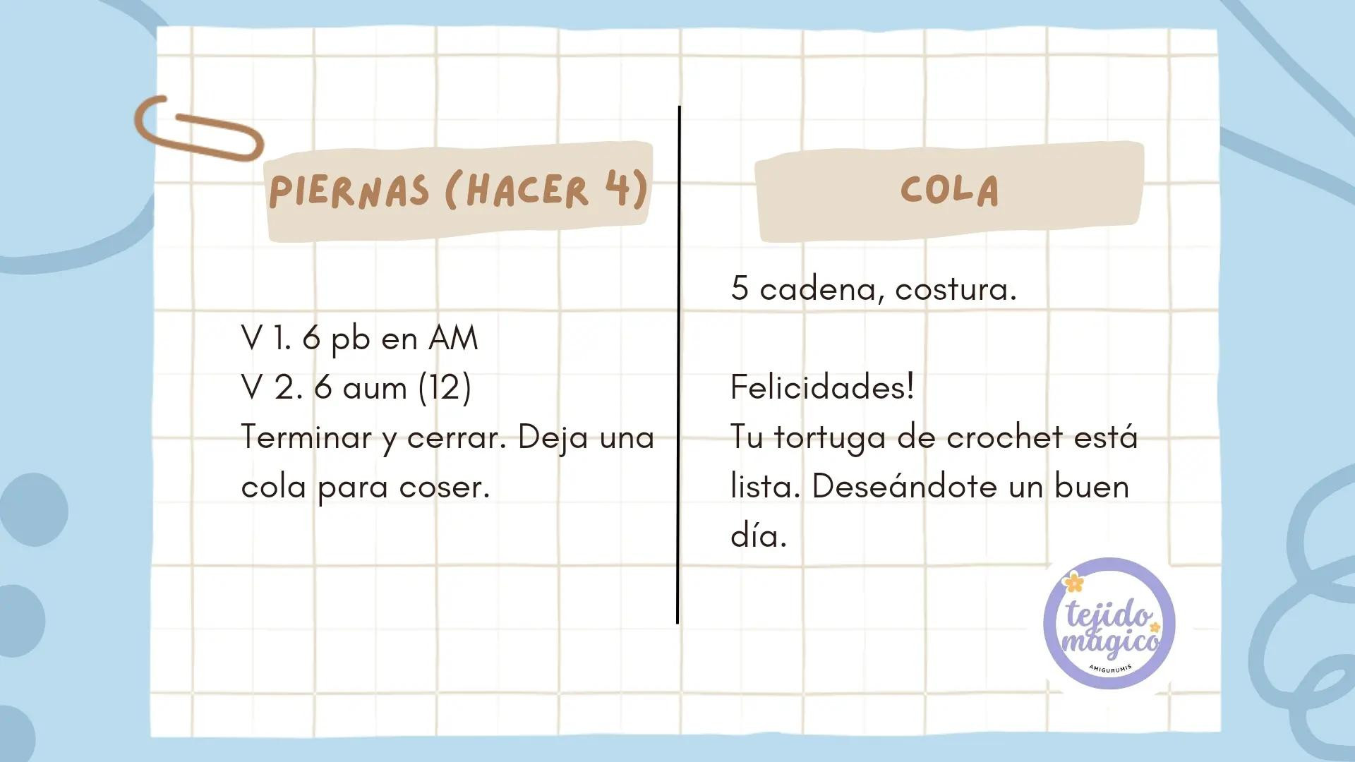 Patrón de Tortuga Amigurumi Gratis para Principiantes