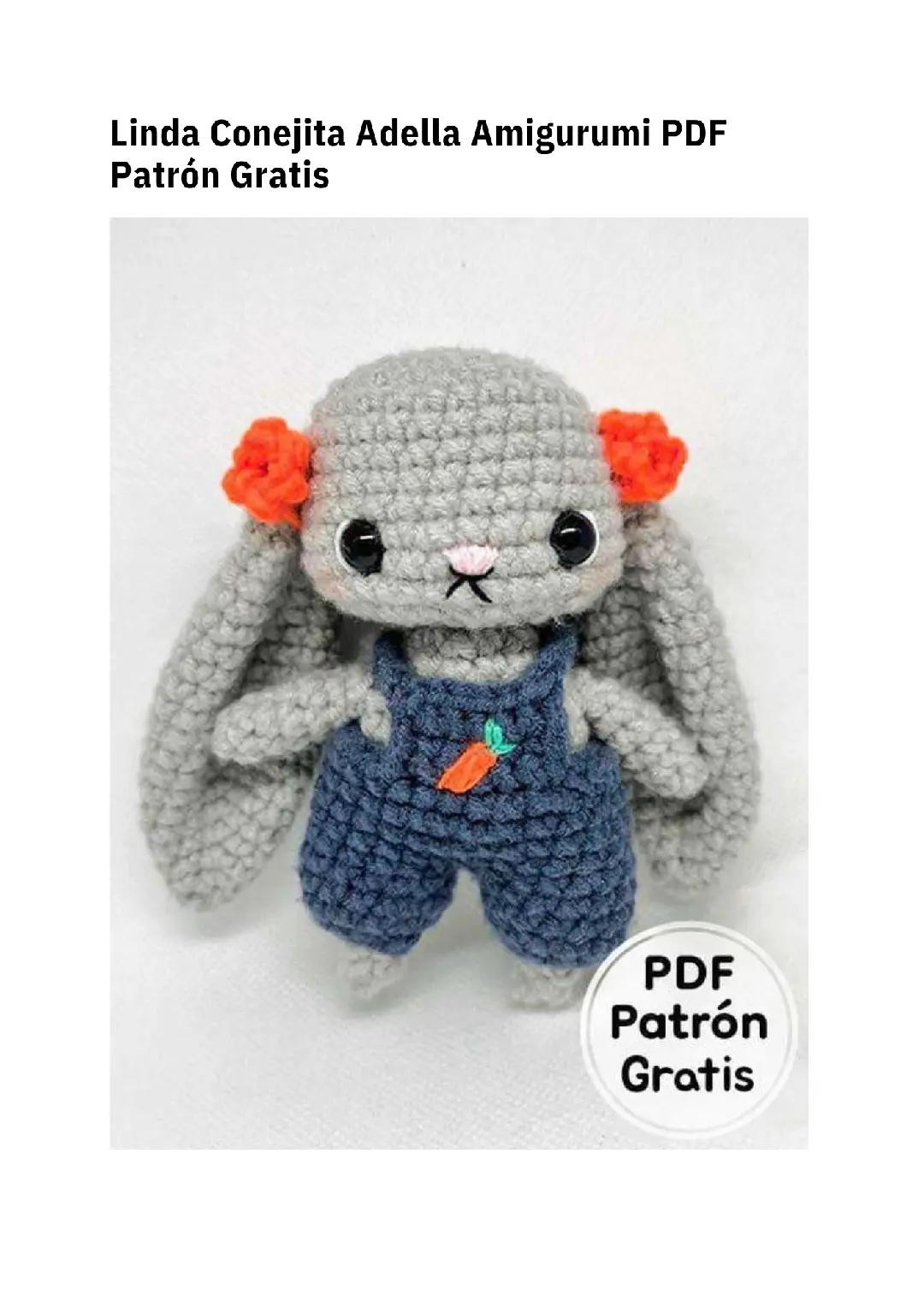 Patrón gratis de conejita adorable en español