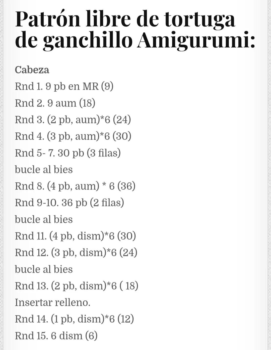 Patrón Gratis de Tortuga Amigurumi para Tejer a Mano