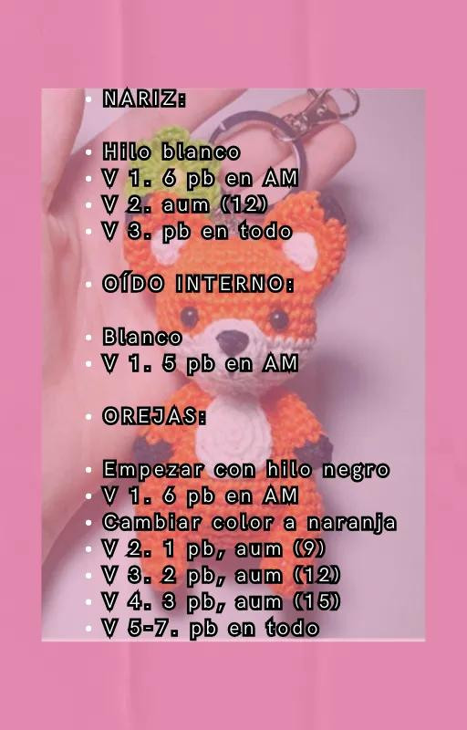 Patrón gratis para llavero de zorro tejido a crochet