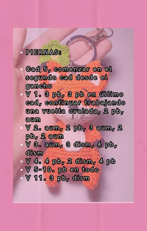 Patrón gratis para llavero de zorro tejido a crochet