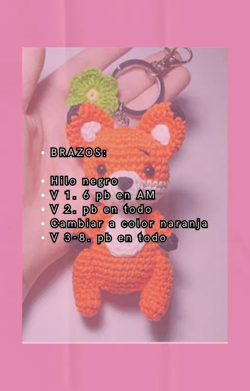 Patrón gratis para llavero de zorro tejido a crochet