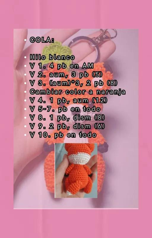 Patrón gratis para llavero de zorro tejido a crochet