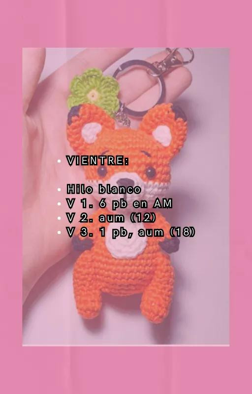 Patrón gratis para llavero de zorro tejido a crochet