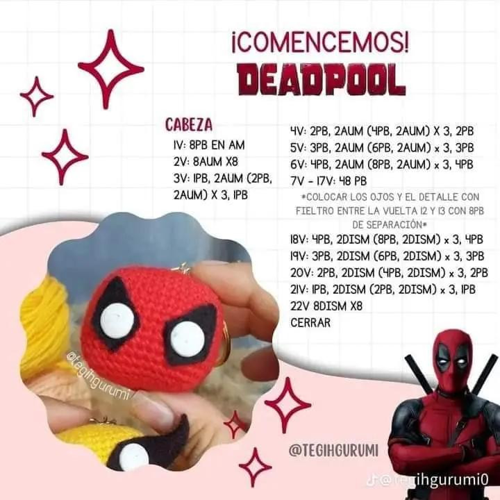 Patrón gratuito de Wolverine, llavero tipo Funko