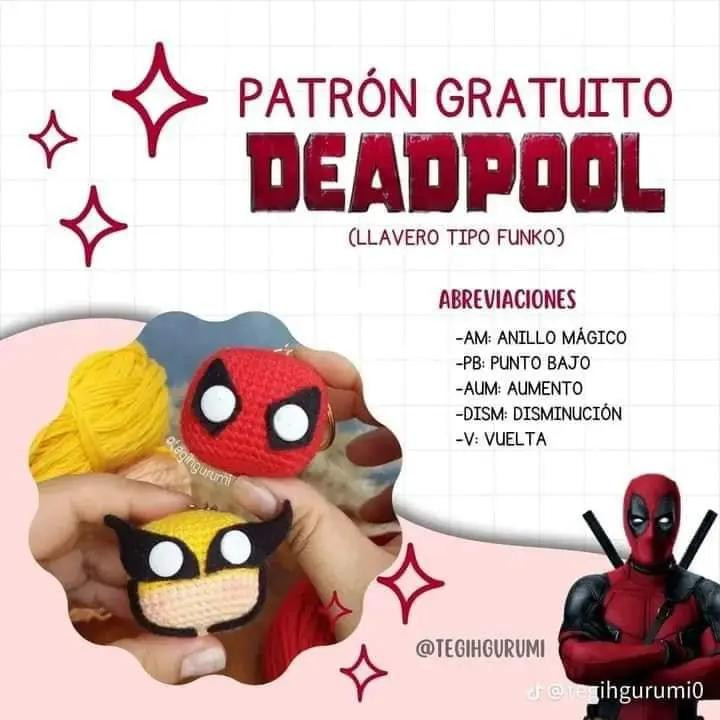 Patrón gratuito de Wolverine, llavero tipo Funko