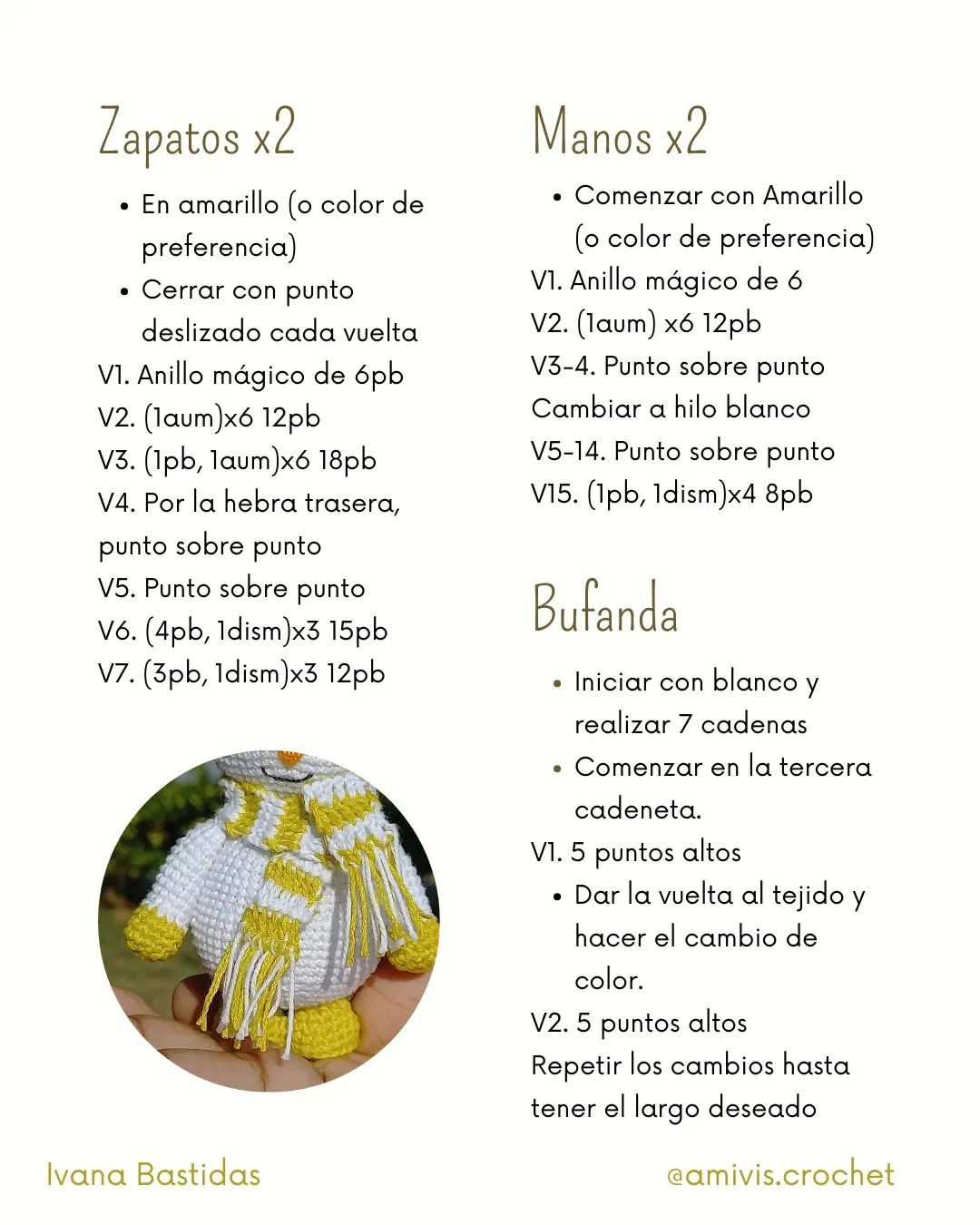 Patrón gratuito: Muñeco de nieve adorable para crochet