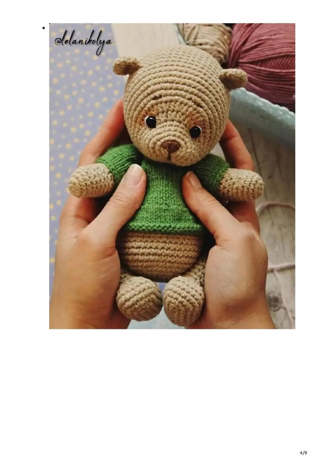 Patrón para Tejer un Mini Oso Amigurumi Adorable y Gratis