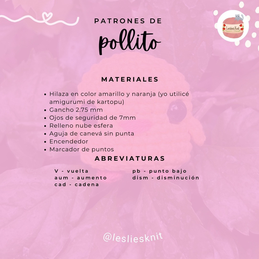 Patrones de pollito amigurumi para principiantes
