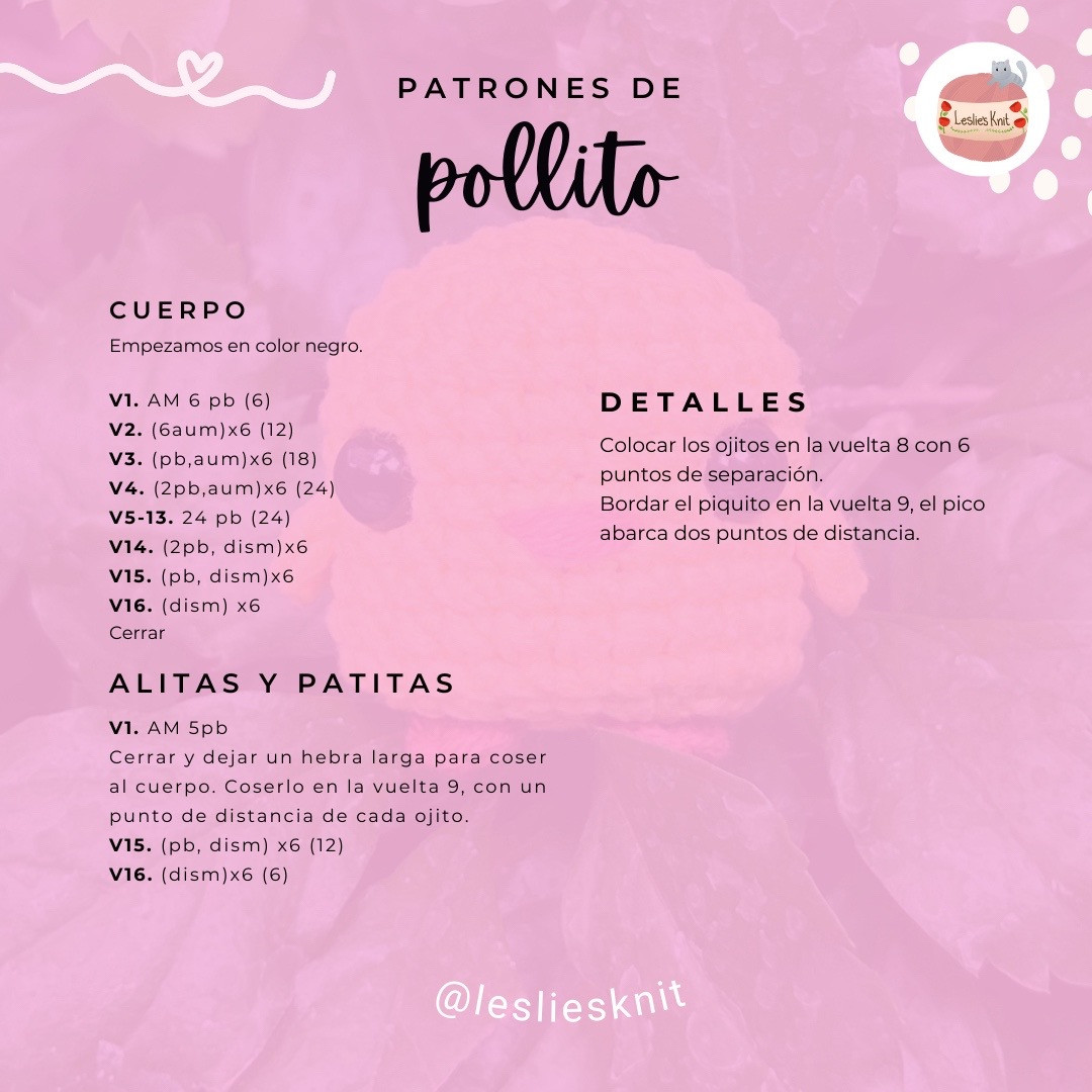 Patrones de pollito amigurumi para principiantes
