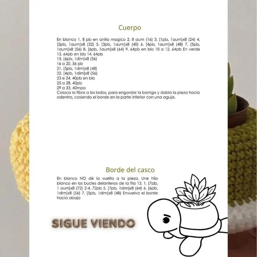 Porta maceta tortuga de crochet fácil y rápido