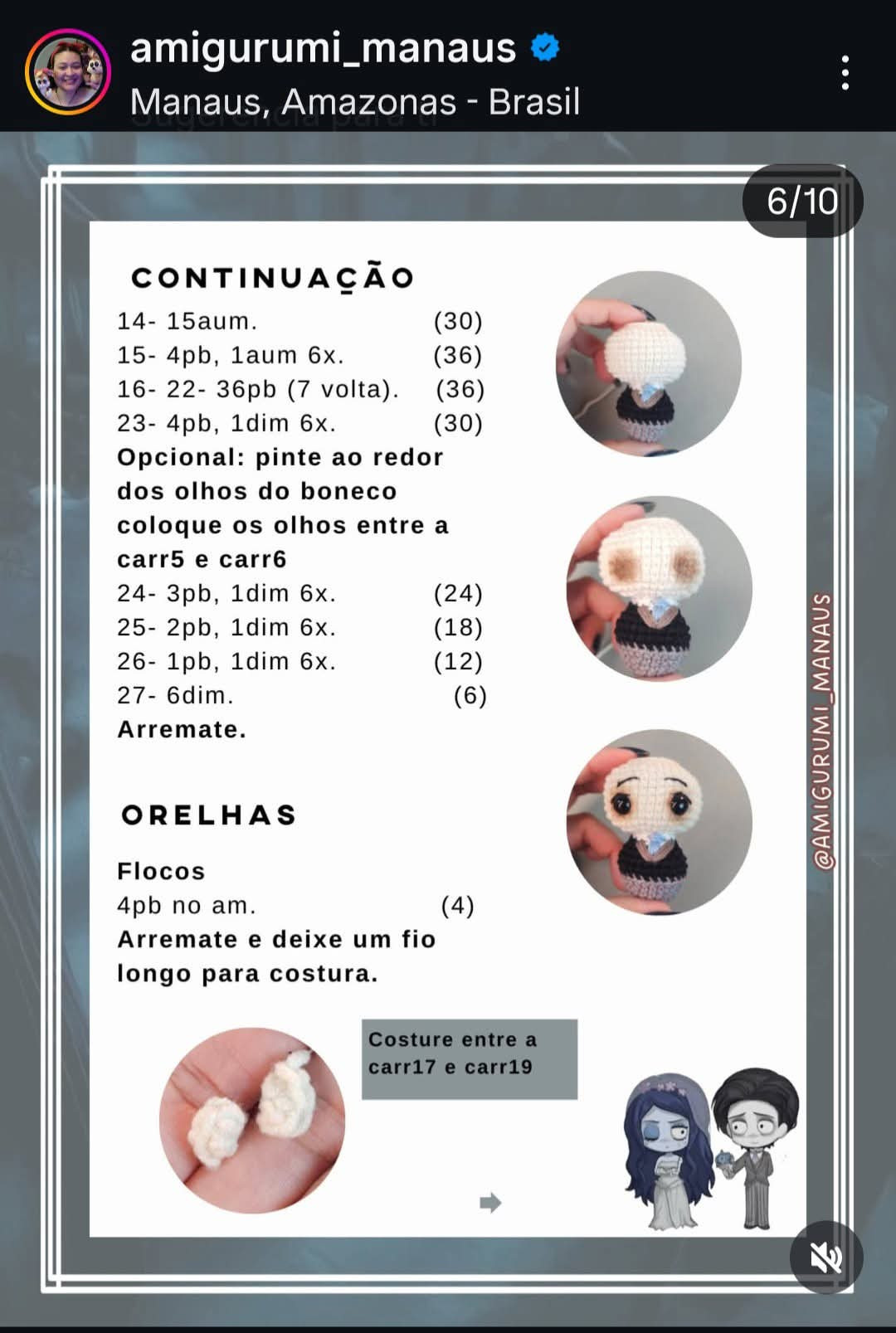 Receita de Amigurumi Grátis: Victor Van Dort