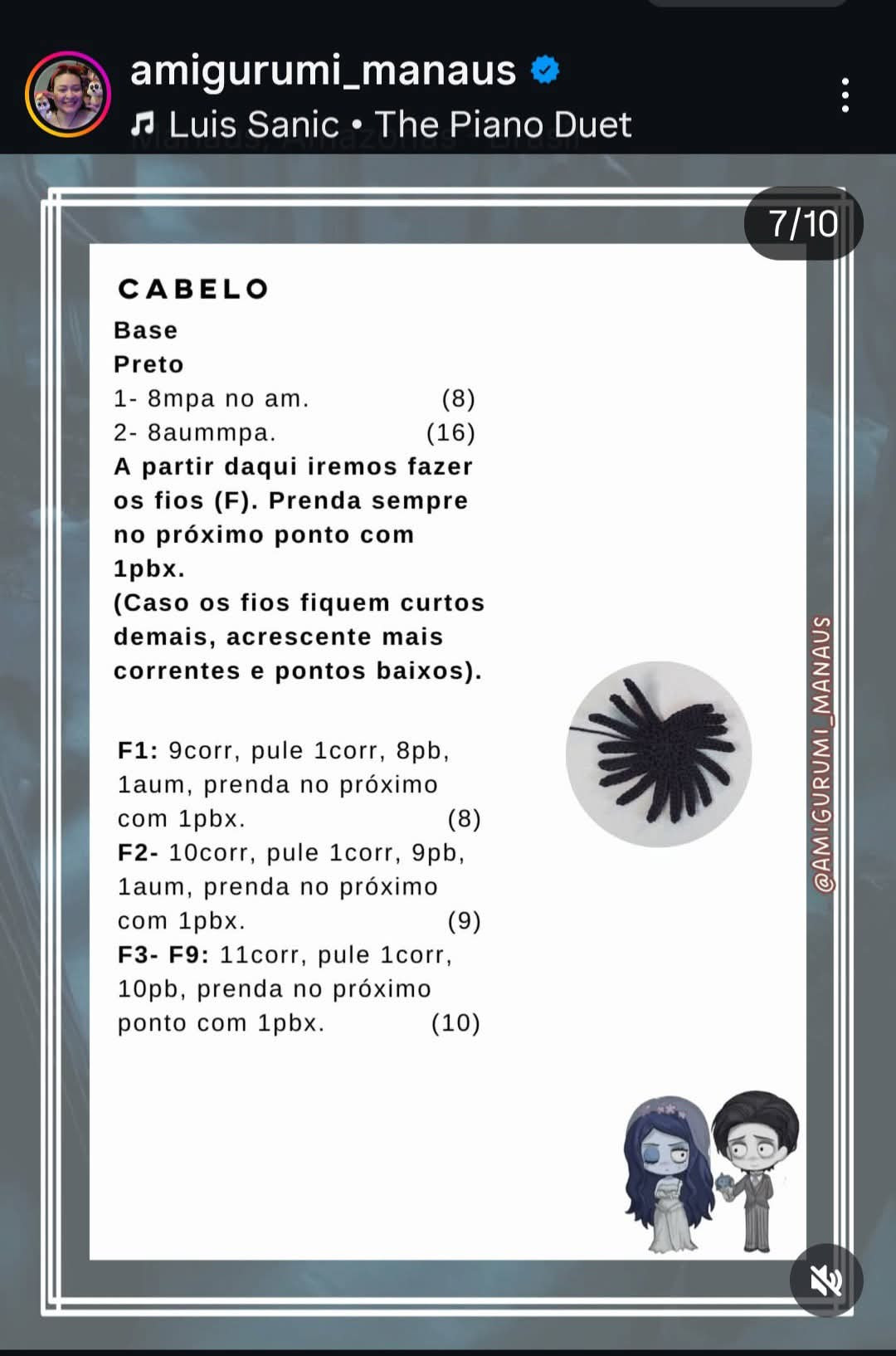 Receita de Amigurumi Grátis: Victor Van Dort