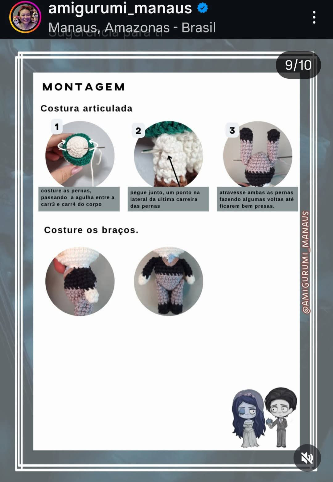 Receita de Amigurumi Grátis: Victor Van Dort