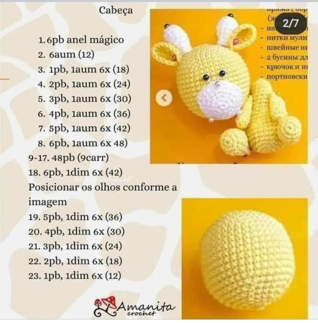 Receita de Girafinha Amigurumi em Crochê - Grátis