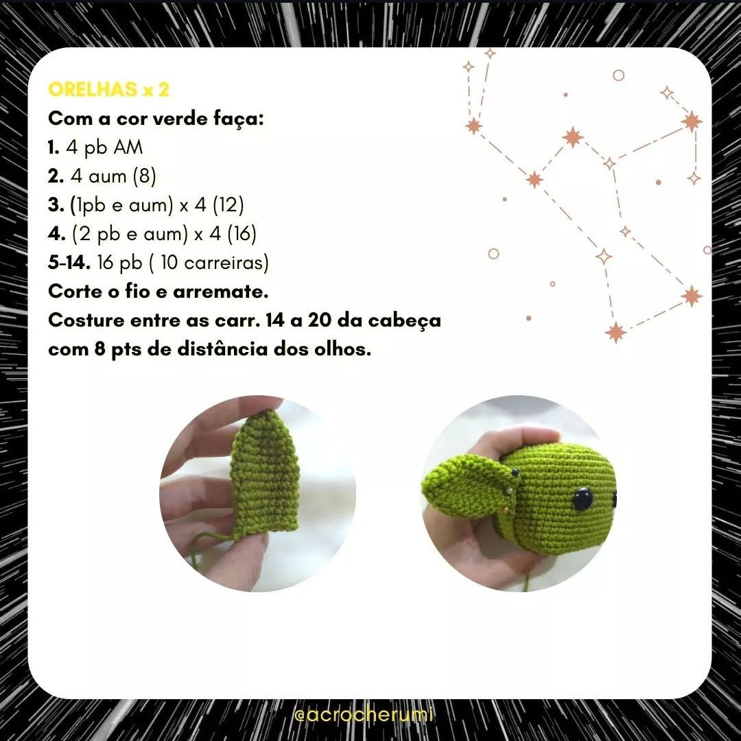 Receita Grátis de Amigurumi Baby Yoda para Fãs de Crochê
